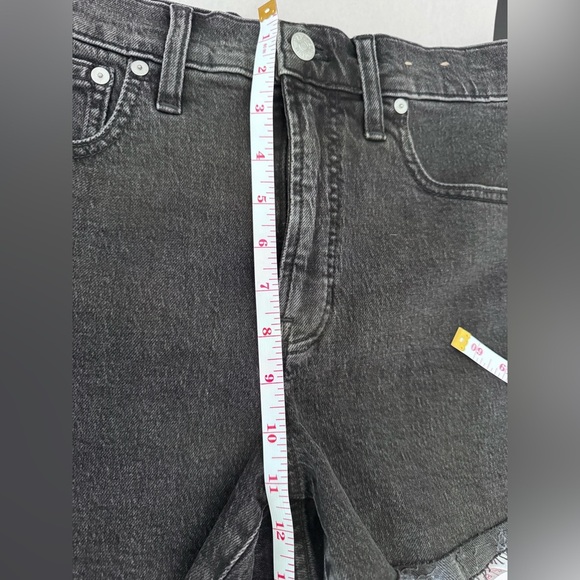 Madewell Women’s Perfect Jean Short Black High Waist Frayed Hem Size 27 - Picture 8 of 12